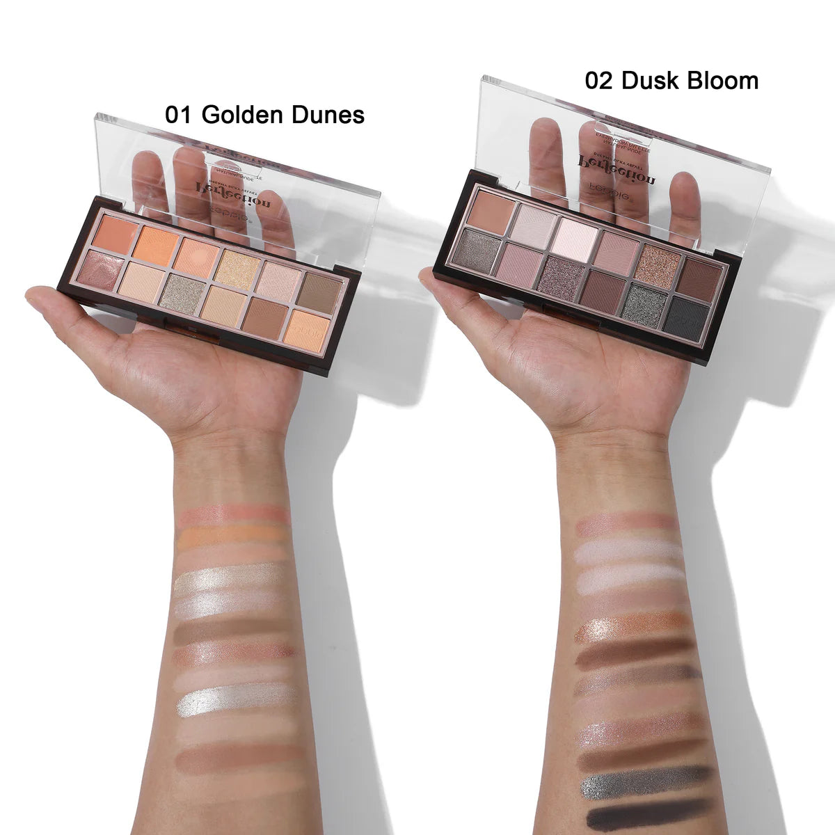 Paleta de Sombra GOLDEN DUNES CREAM+POWDER Palette 12 colors Perfection Febble