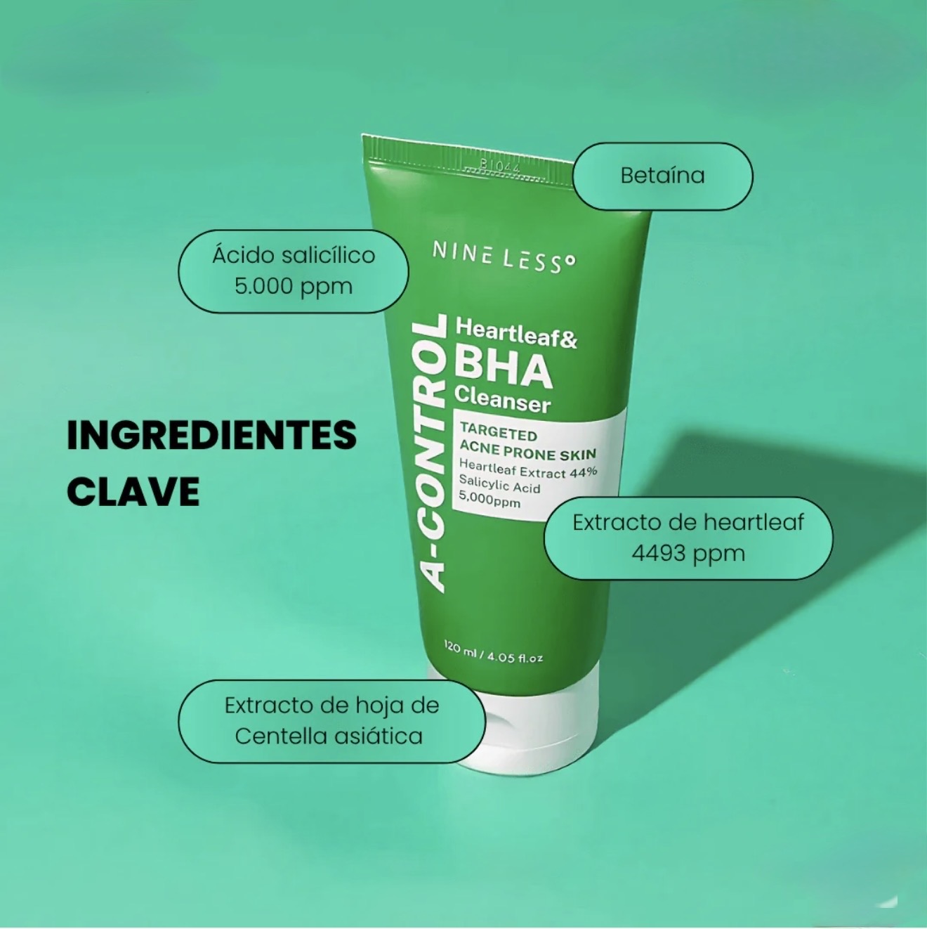 Jabón Facial A-Control Heartleaf & BHA Cleanser 120ML Nineless