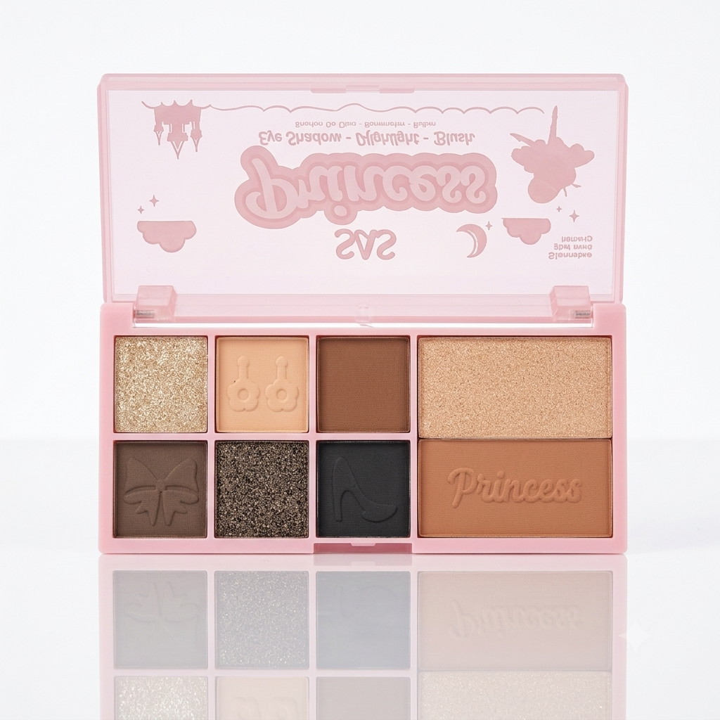 Paleta Rubor e Iluminador Princess Tono 4 SAS