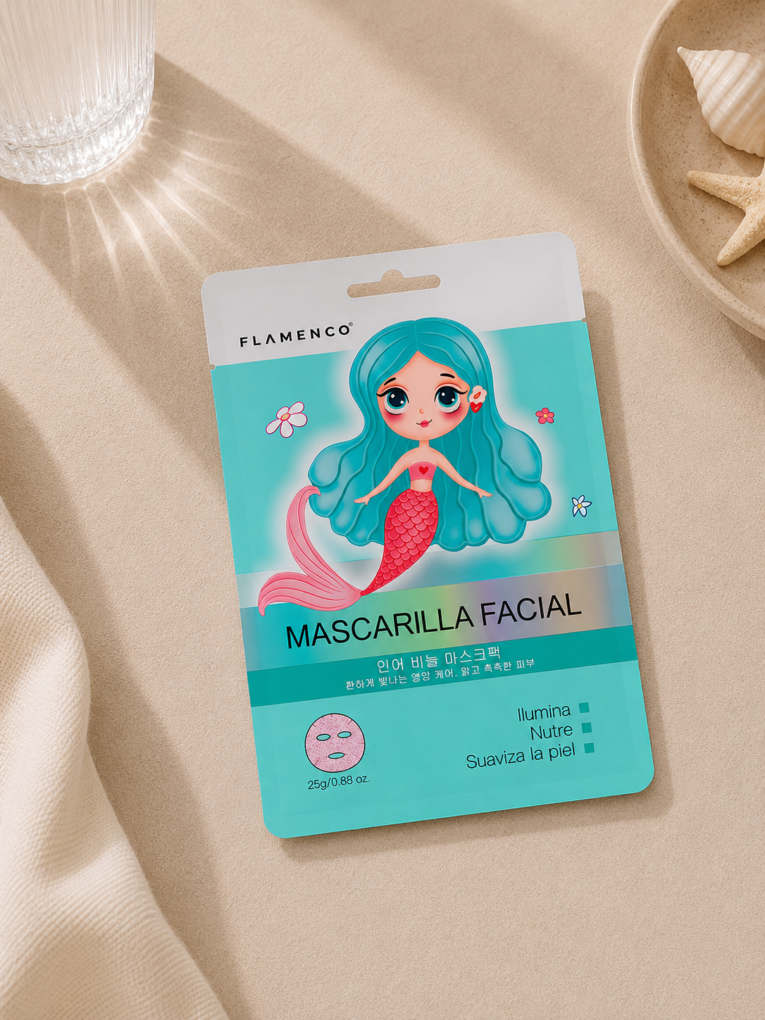 Mascarilla Facial Nutritiva Mermaid Flamenco - 1 Unidad