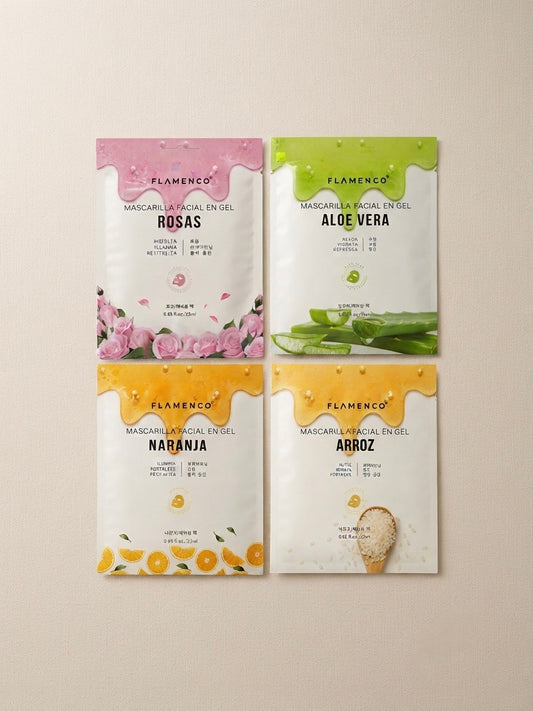 Pack 4 Mascarillas Faciales Flamenco