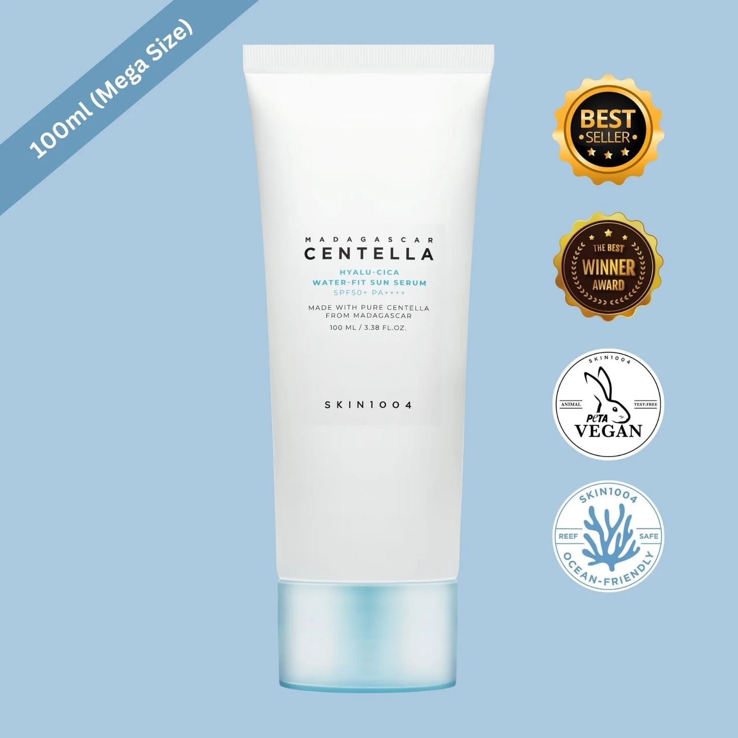 Protector solar Centella Hyalu-Cica Water SPF50+ PA++++ 100mL Skin1004