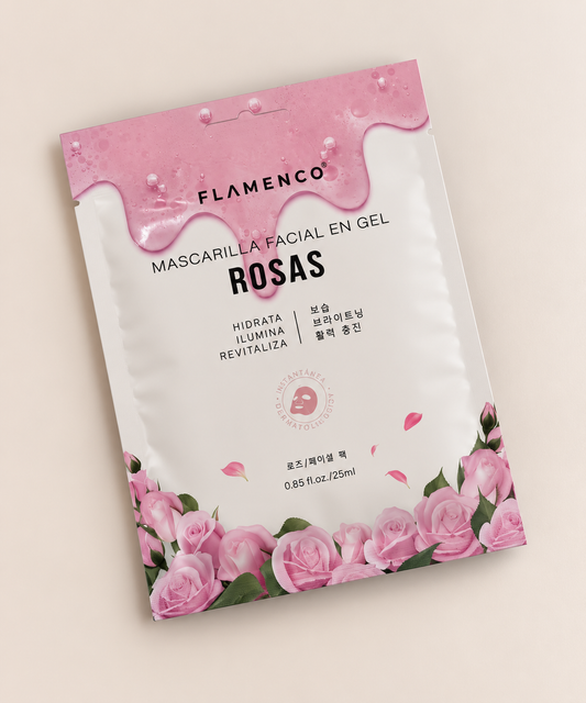 Mascarilla Facial Hidratante Rosas -1unid Flamenco