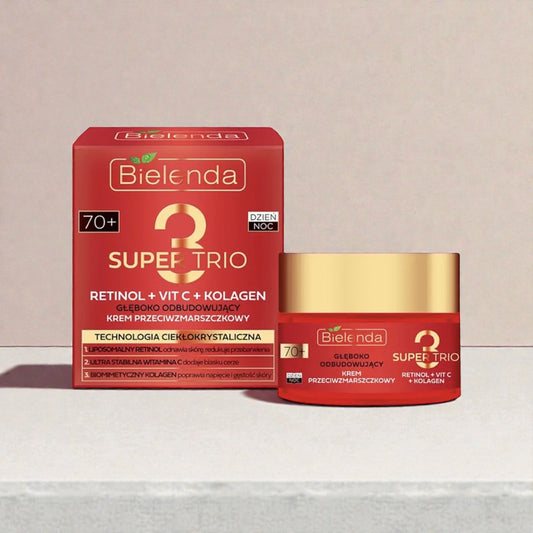 Super Trio 3 Retinol + Vit C + Colageno Crema antiarrugas de Reconstrucción profunda