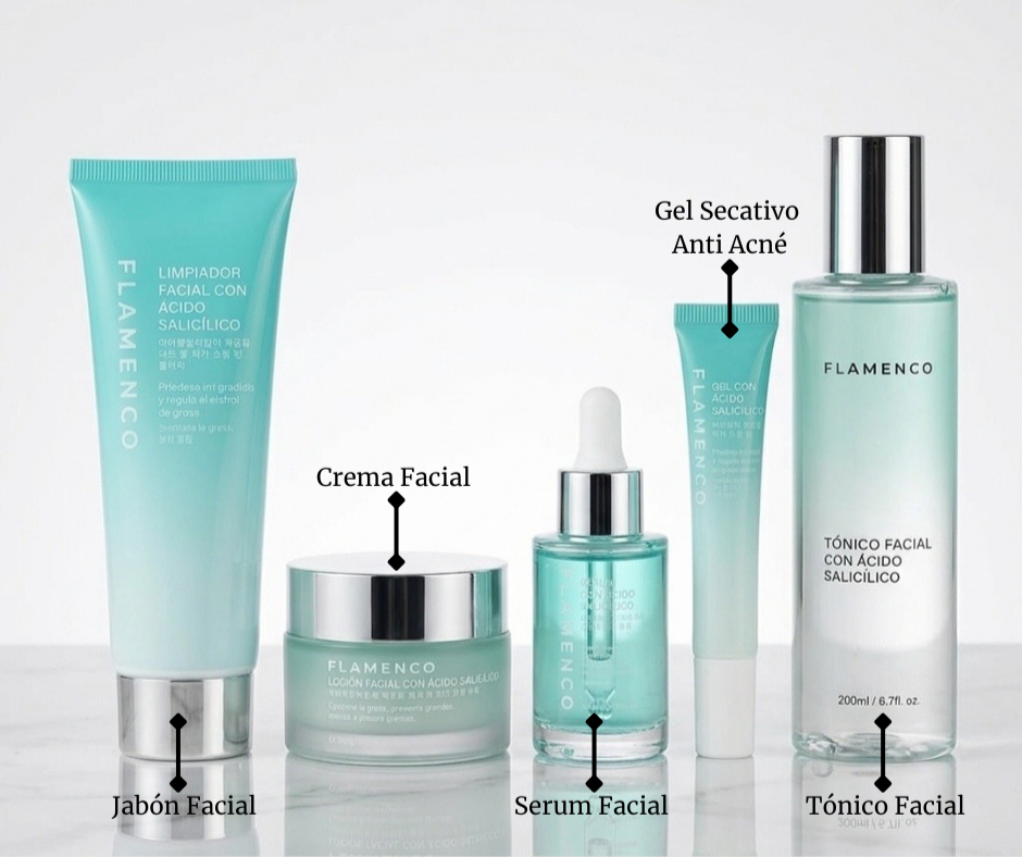 Linea Completa Ácido Salicilico Flamenco- 5 productos