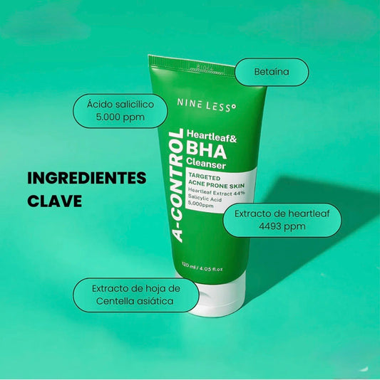 Jabón Facial A-Control Heartleaf & BHA Cleanser 120ML Nineless