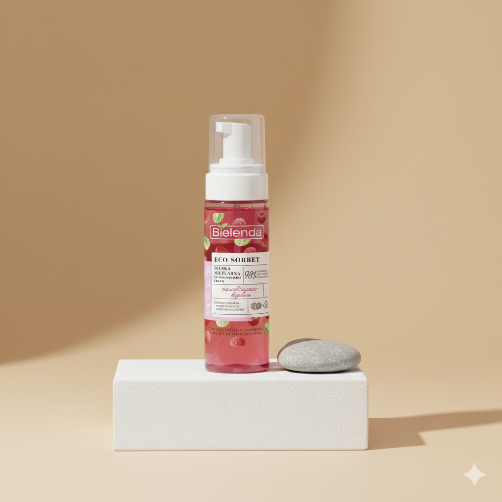 Espuma Limpiadora Facial Micelar Hidratante y Calmante Frambuesa 150 ml Bielenda