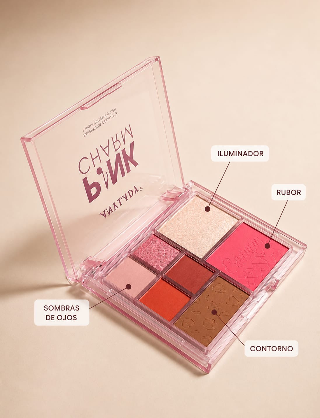 Paleta Completa Contorno-Rubor-Iluminador y Sombras Anylady