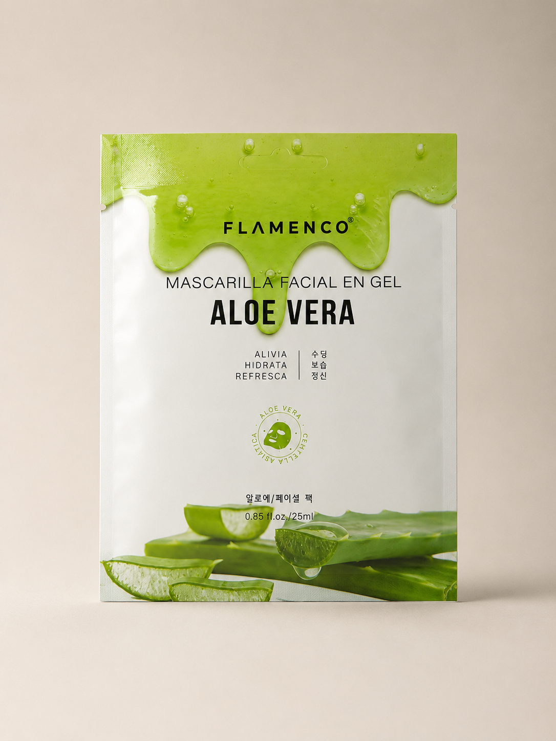 Mascarilla Facial Calmante Aloe Vera -1Unid Flamenco