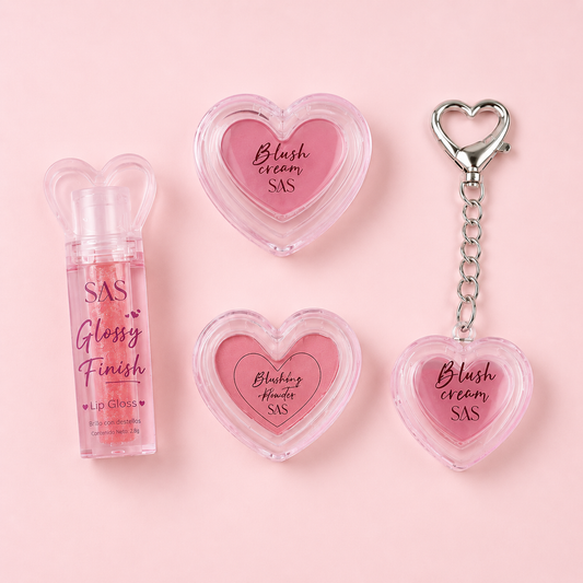 Set 3 en 1 Lip Gloss + Blush Powder + Blush Cream SAS