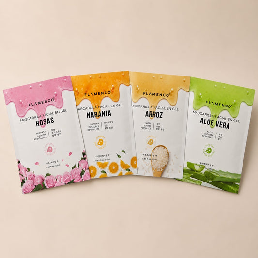 Pack 4 Mascarillas Faciales Flamenco