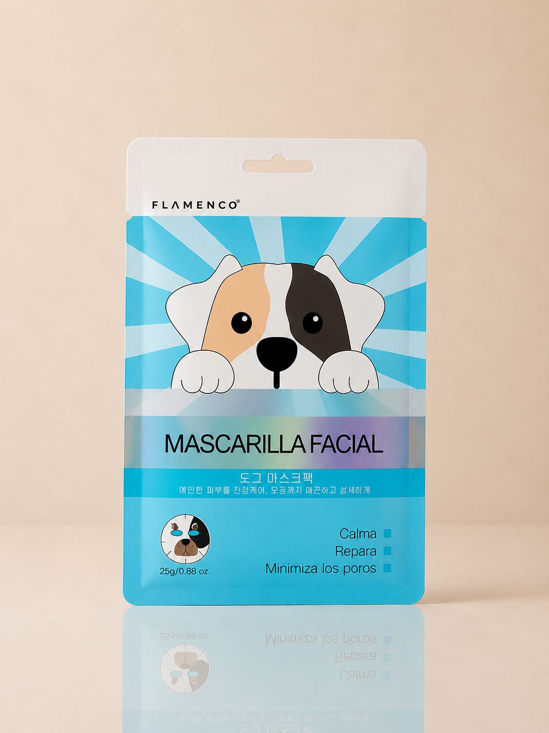 Mascarilla Facial Calmante Dog Flamenco - 1 Unidad