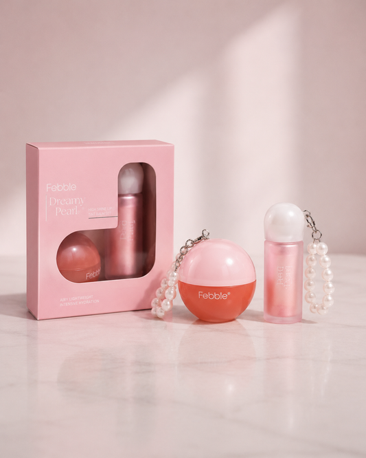 Dúo de Labios Brillo + Bálsamo Hidratante Dream Pearl Febble