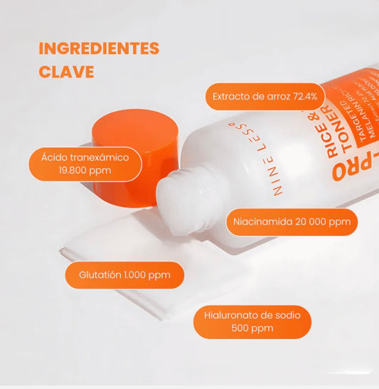 Tónico Facial Despigmentante Mela-Pro Rice & TXA 200ml Nineless