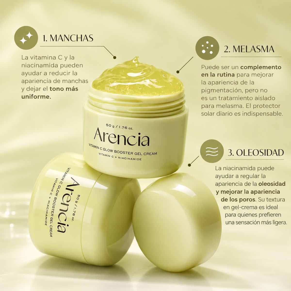 Crema Gel Vitamina C Glow Booster Arencia